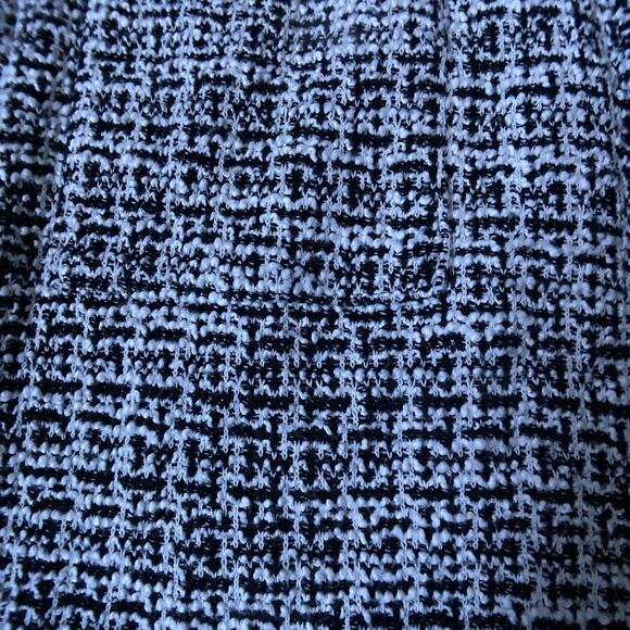 Laundry By Shelli Segal Hooded Boucle Jacket Sz M White Black Fringed Cardigan - Picture 3 of 13